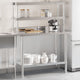 Vidaxx table de travail de cuisine avec étagère supérieure 110x55x150 cm acier inoxydable