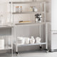 Vidaxx table de travail de cuisine avec étagère supérieure 110x55x150 cm acier inoxydable
