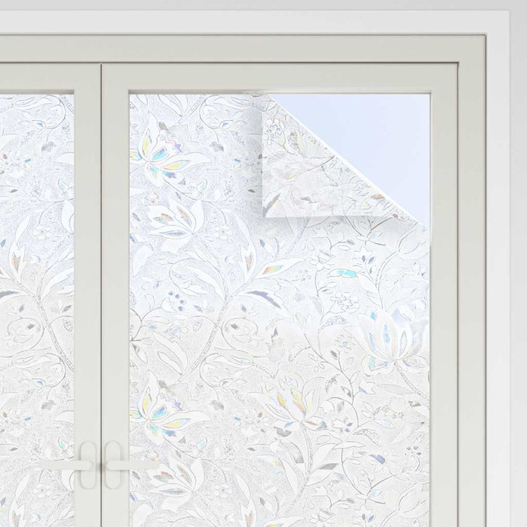 Vidaxx films pour fenêtres 4 pcs motif fleur mat PVC