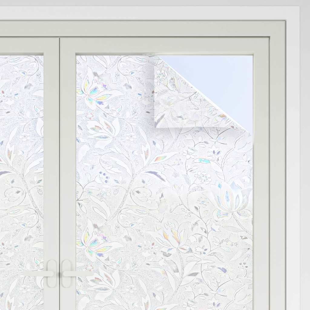 Vidaxx films pour fenêtres 4 pcs motif fleur mat PVC
