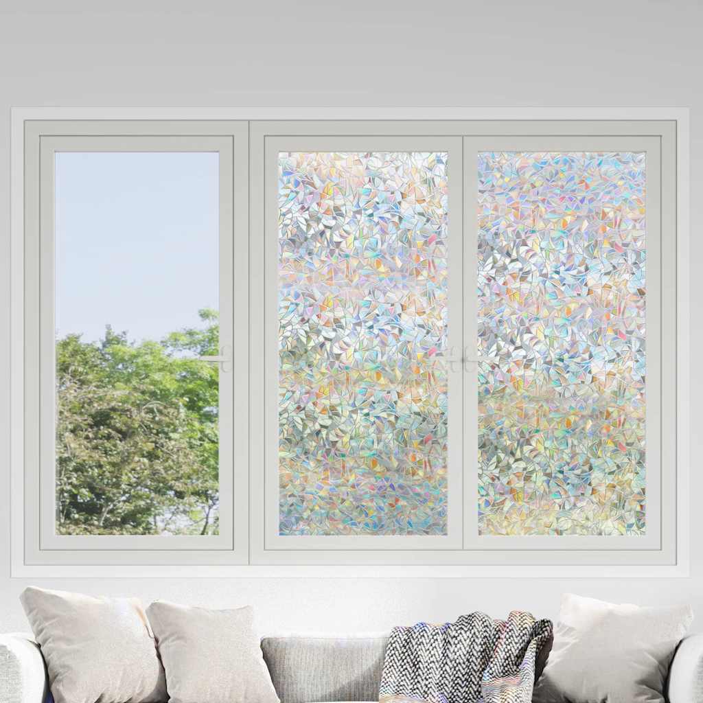 Vidaxx films pour fenêtres 3 pcs motif arc-en-ciel 3D mat PVC