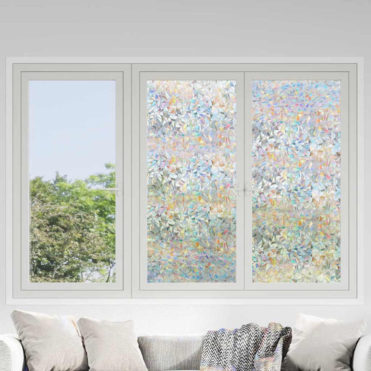 Vidaxx films pour fenêtres 3 pcs motif arc-en-ciel 3D mat PVC