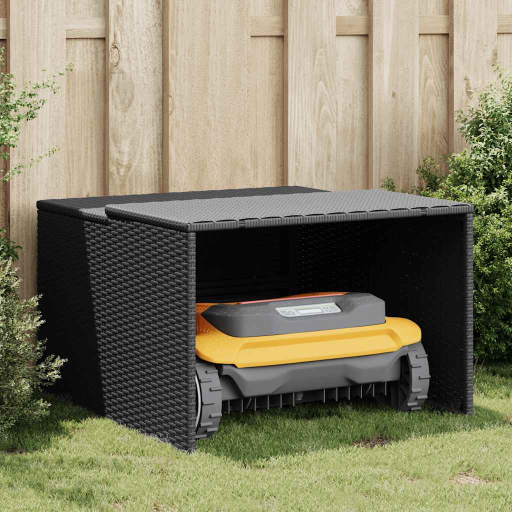 Vidaxx garage pour robot tondeuse 86x90x52 57 cm poly rotin noir