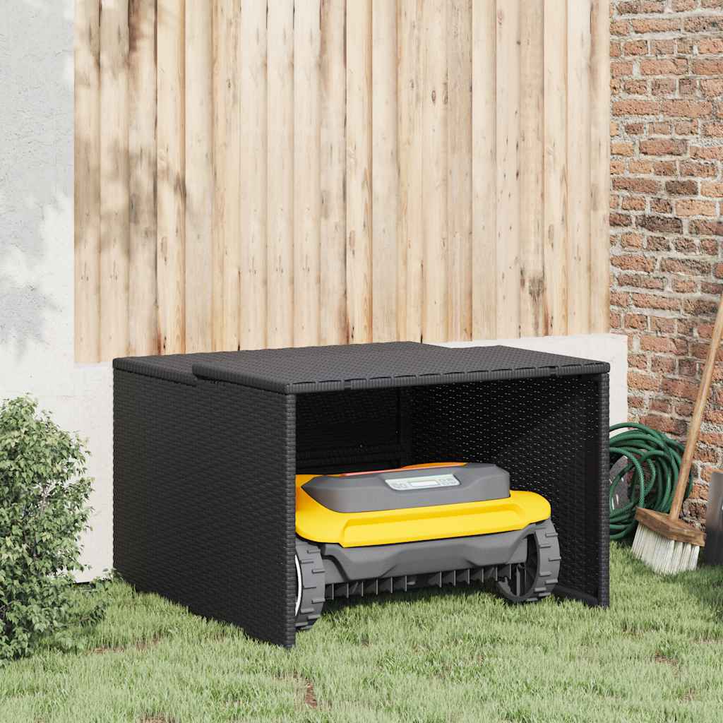 Vidaxx garage pour robot tondeuse 86x90x52 57 cm poly rotin noir