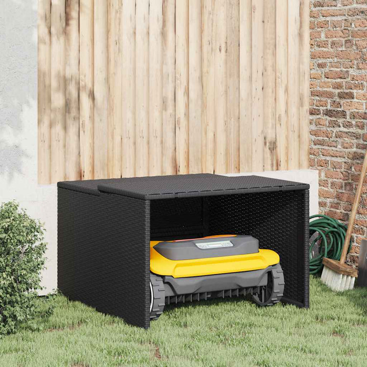 Vidaxx garage pour robot tondeuse 86x90x52 57 cm poly rotin noir