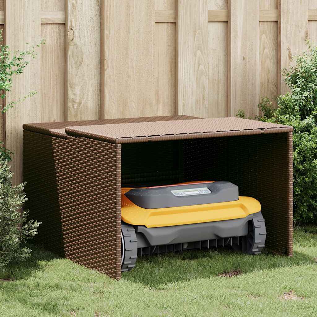 Vidaxx garage pour robot tondeuse 86x90x52 57 cm poly rotin marron