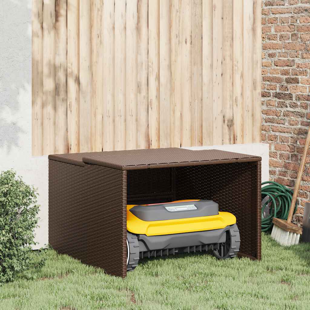 Vidaxx garage pour robot tondeuse 86x90x52 57 cm poly rotin marron