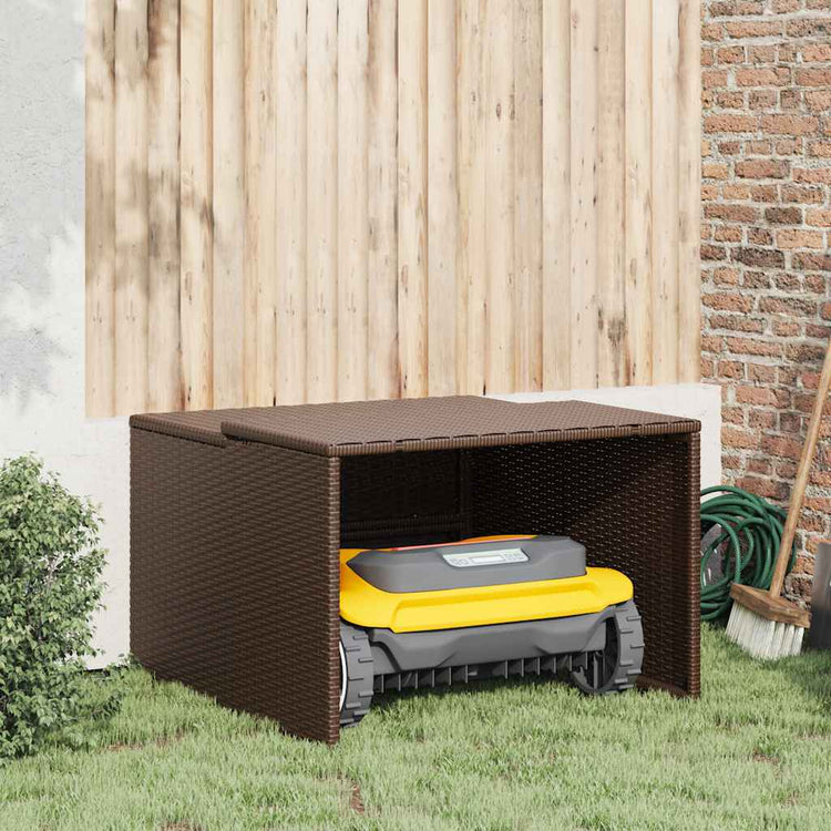 Vidaxx garage pour robot tondeuse 86x90x52 57 cm poly rotin marron