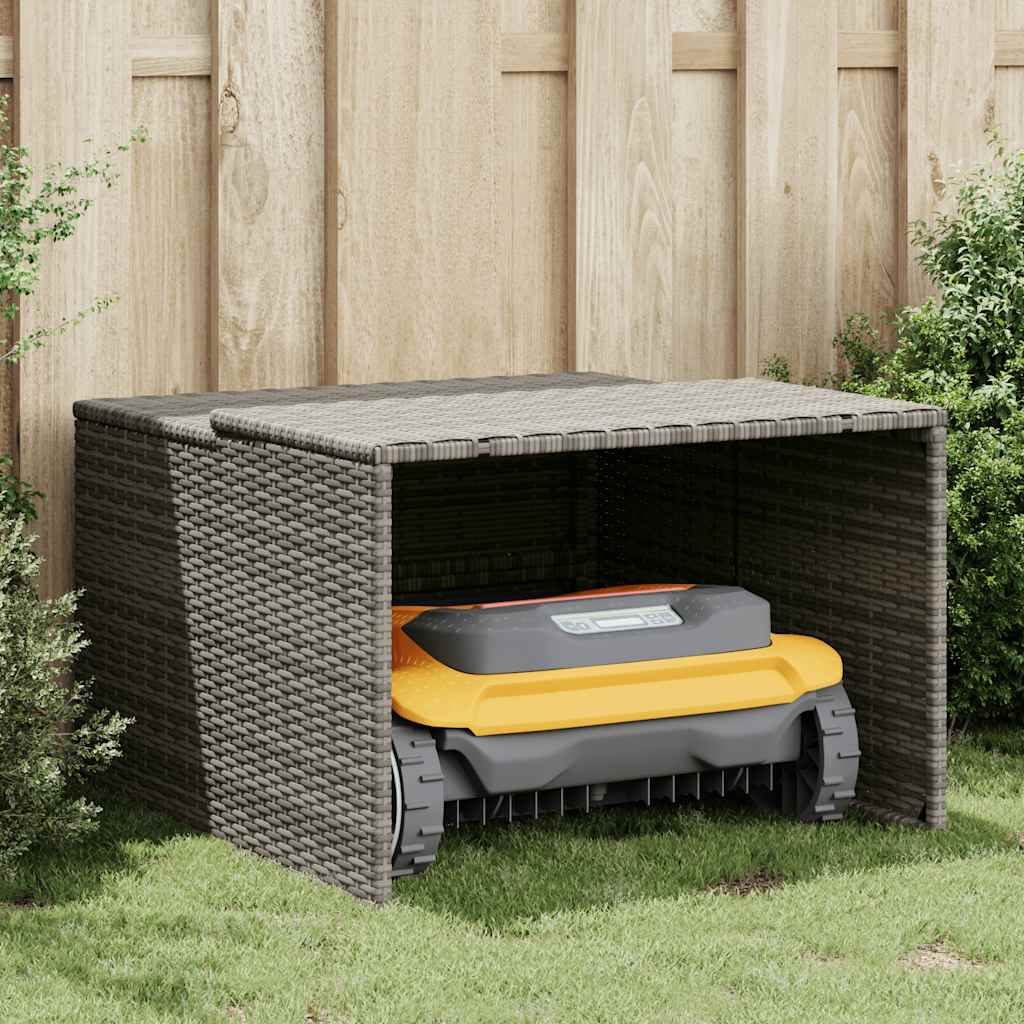 Vidaxx garage pour robot tondeuse 86x90x52 57 cm poly rotin gris