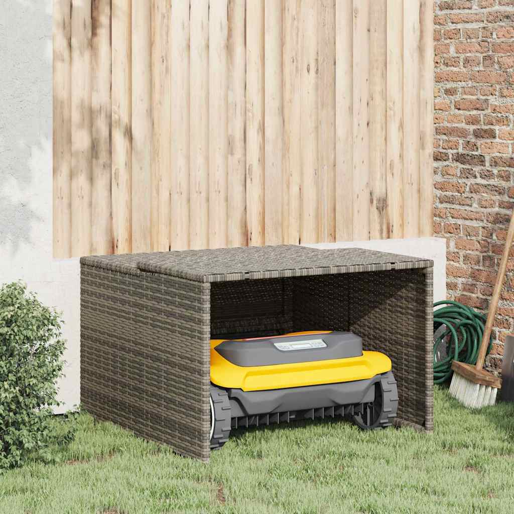 Vidaxx garage pour robot tondeuse 86x90x52 57 cm poly rotin gris