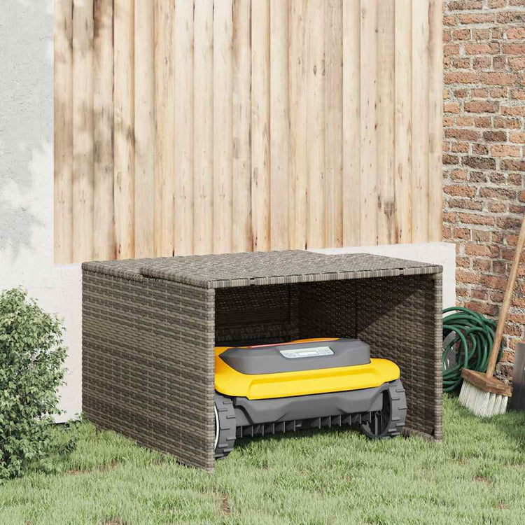 Vidaxx garage pour robot tondeuse 86x90x52 57 cm poly rotin gris