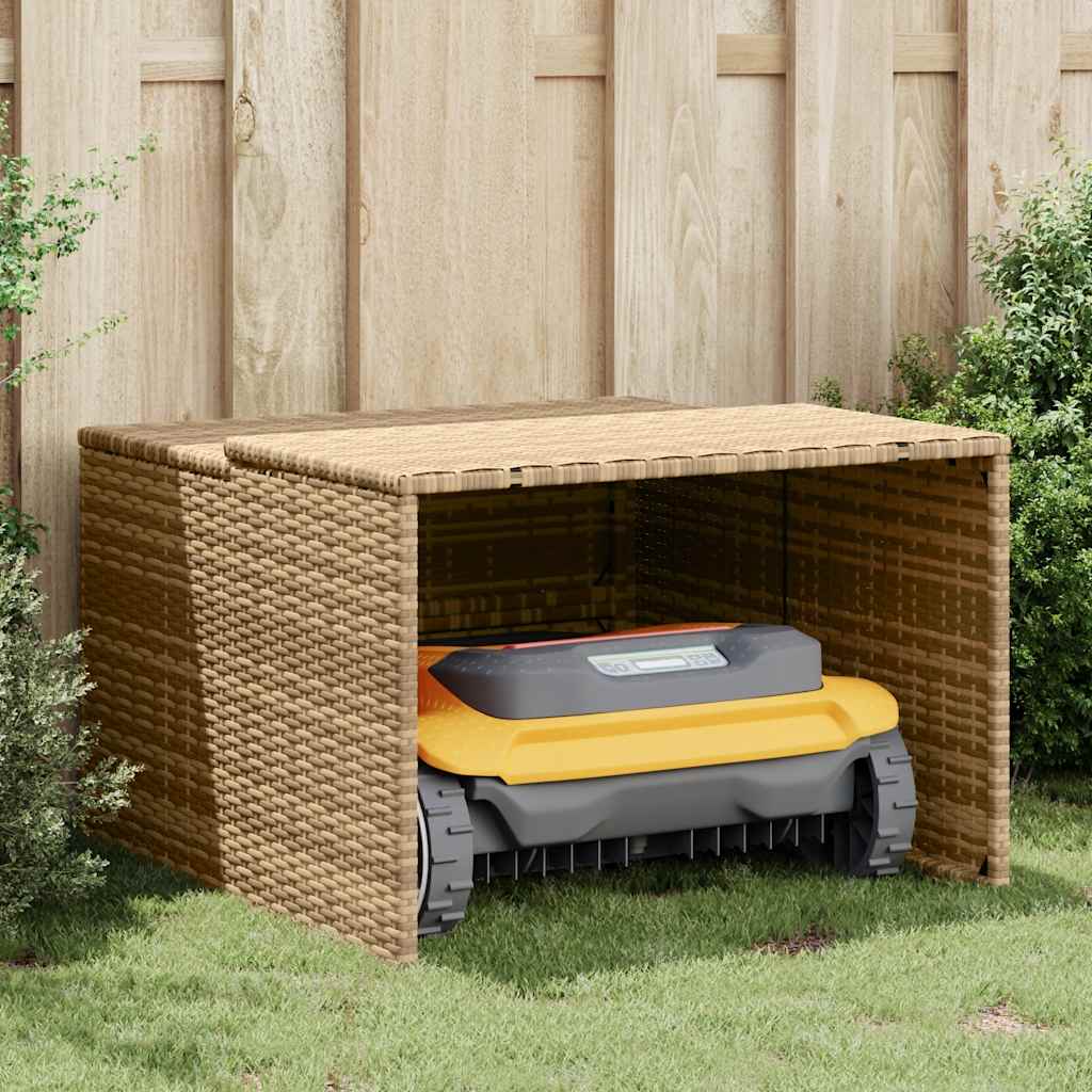 Vidaxx garage pour robot tondeuse 86x90x52 57 cm poly rotin beige