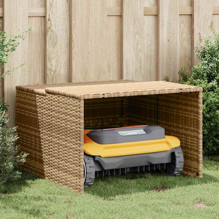 Vidaxx garage pour robot tondeuse 86x90x52 57 cm poly rotin beige