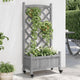 Jardinière Vidaxx avec treillis et roulettes, bois de pin gris massif