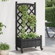 Vidaxx jardinière avec treillis et roulettes, bois de pin massif, noir
