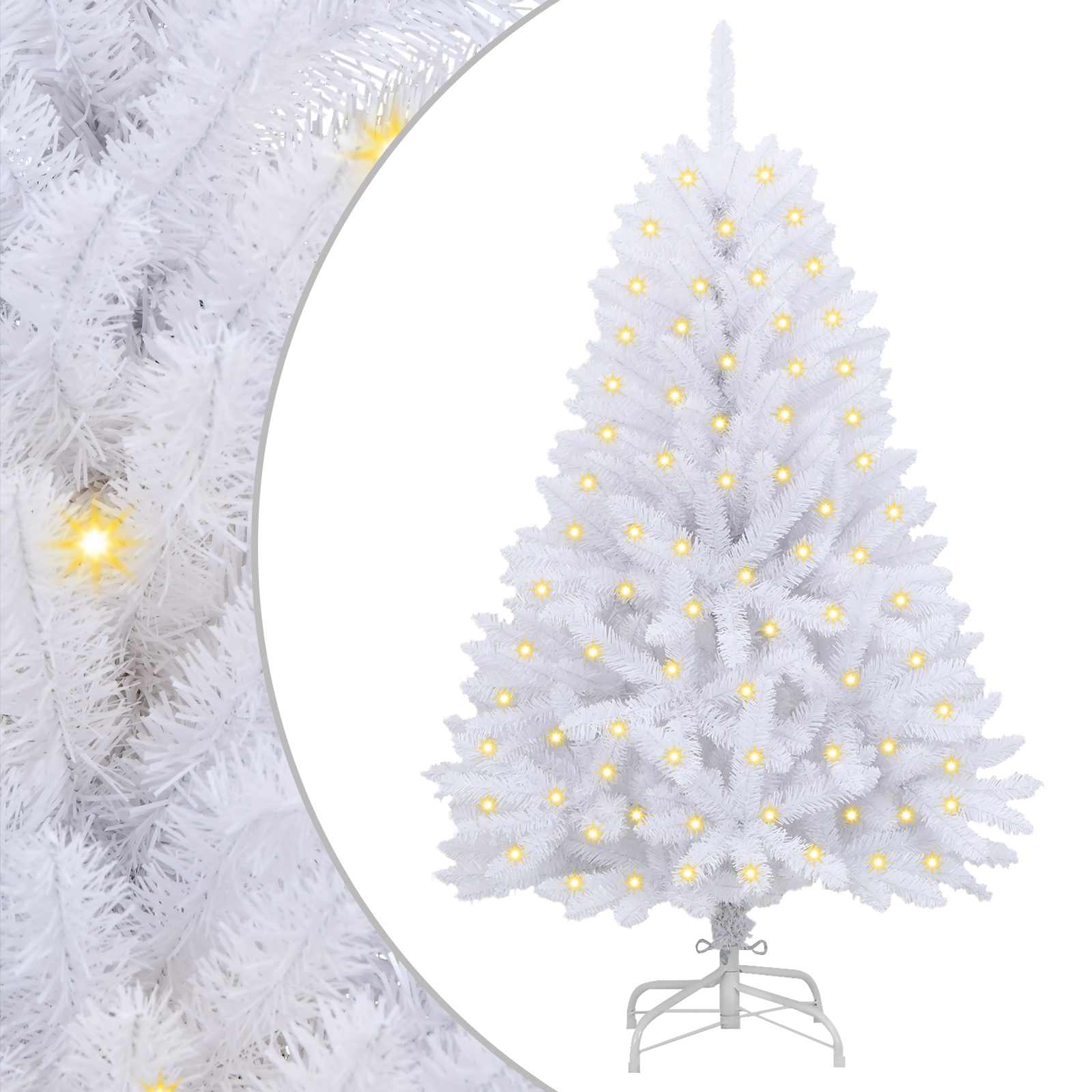Vidaxx sapin de Noël artificiel avec 150 LED blanc 120 cm PVC et métal