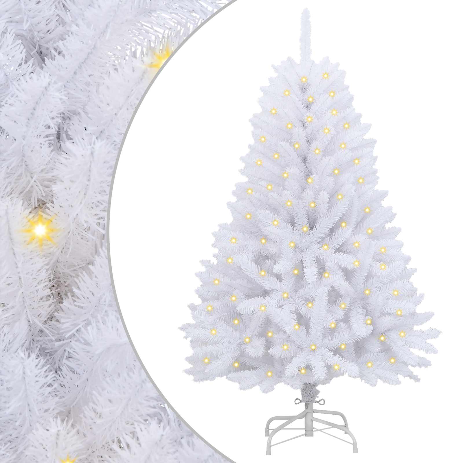 Vidaxx sapin de Noël artificiel avec 150 LED blanc 150 cm PVC et métal
