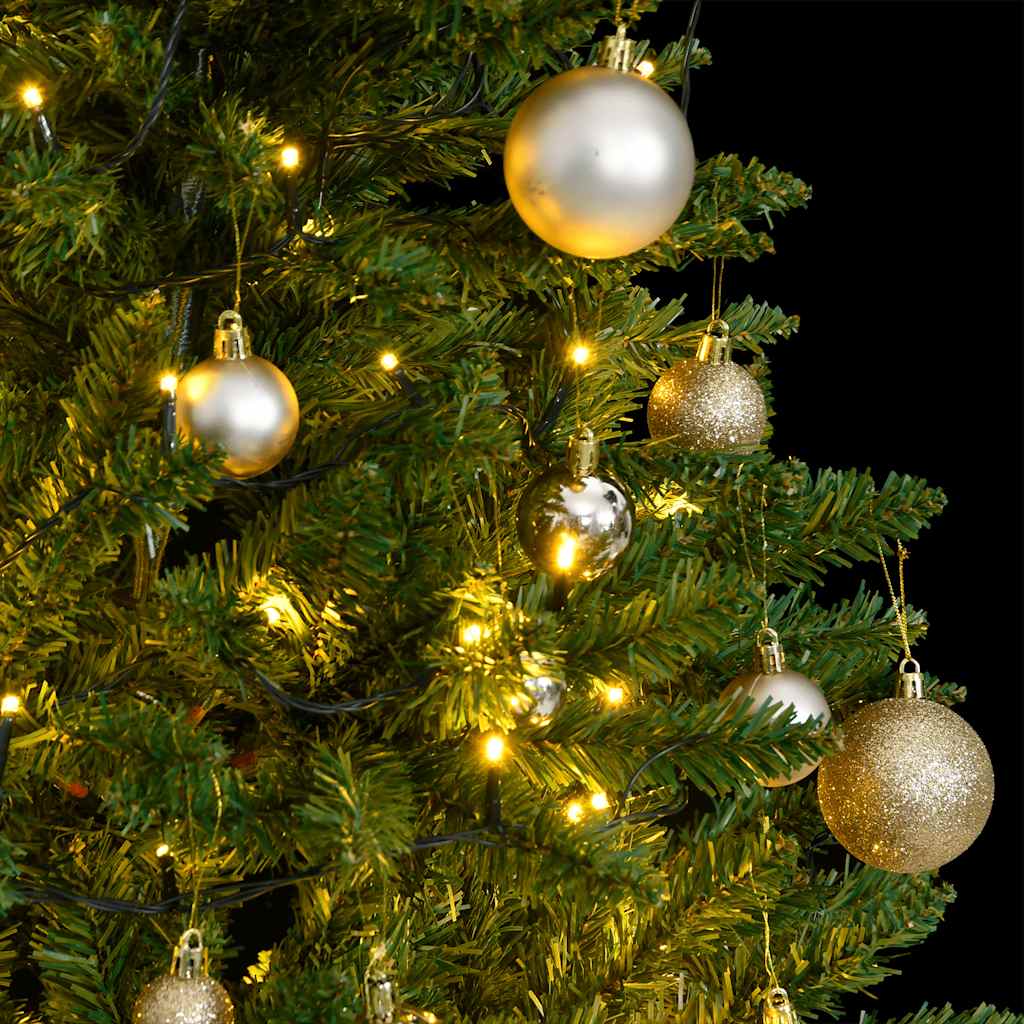 Vidaxx sapin de Noël artificiel avec charnières 150 LED et boules de Noël 120 cm