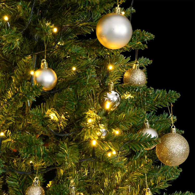 Vidaxx sapin de Noël artificiel avec charnières 150 LED et boules de Noël 120 cm