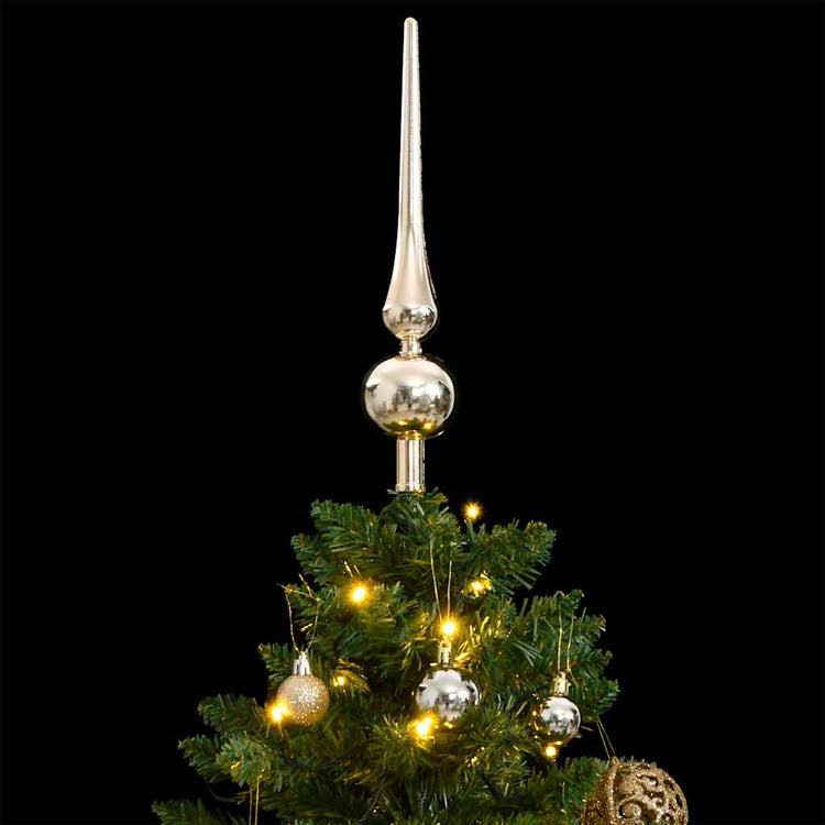 Vidaxx sapin de Noël artificiel avec charnières 150 LED et boules de Noël 150 cm