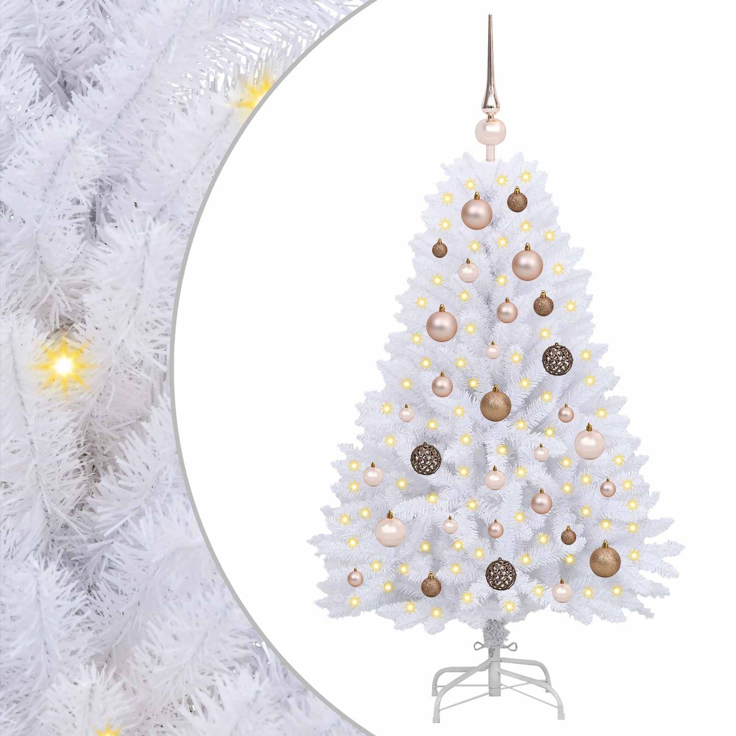 Vidaxx sapin de Noël artificiel blanc 68 x 68 x 120 cm PVC et métal
