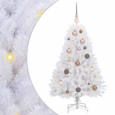 Vidaxx sapin de Noël artificiel blanc 68 x 68 x 120 cm PVC et métal
