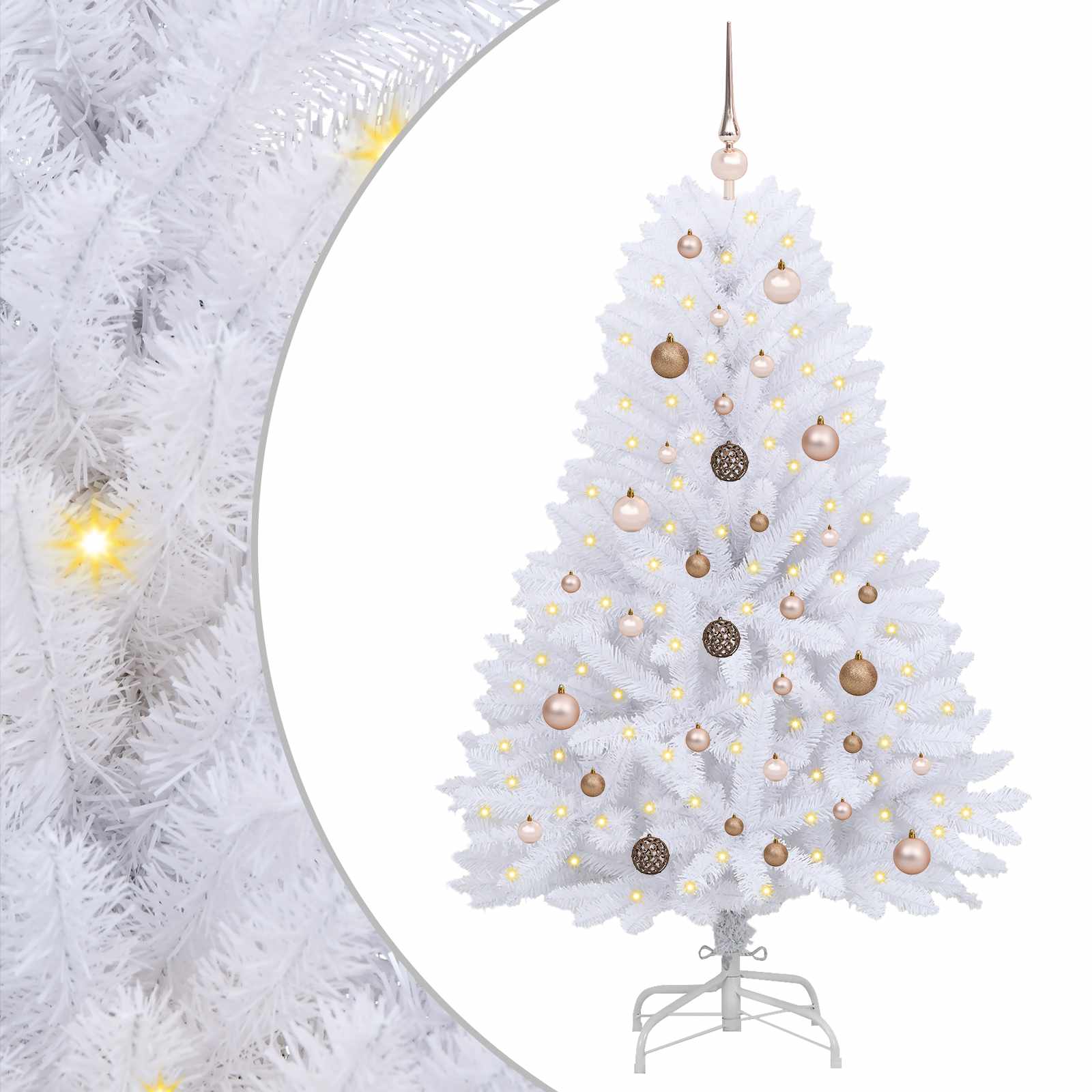 Vidaxx sapin de Noël artificiel blanc 80 x 80 x 150 cm PVC et métal