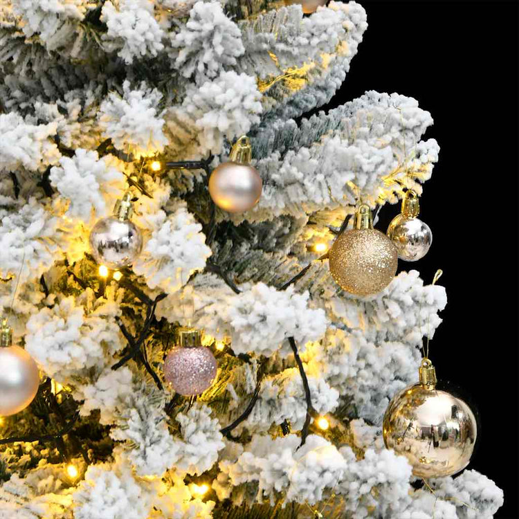 Vidaxx sapin de Noël artificiel avec charnières 150 LED et boules de Noël 120 cm