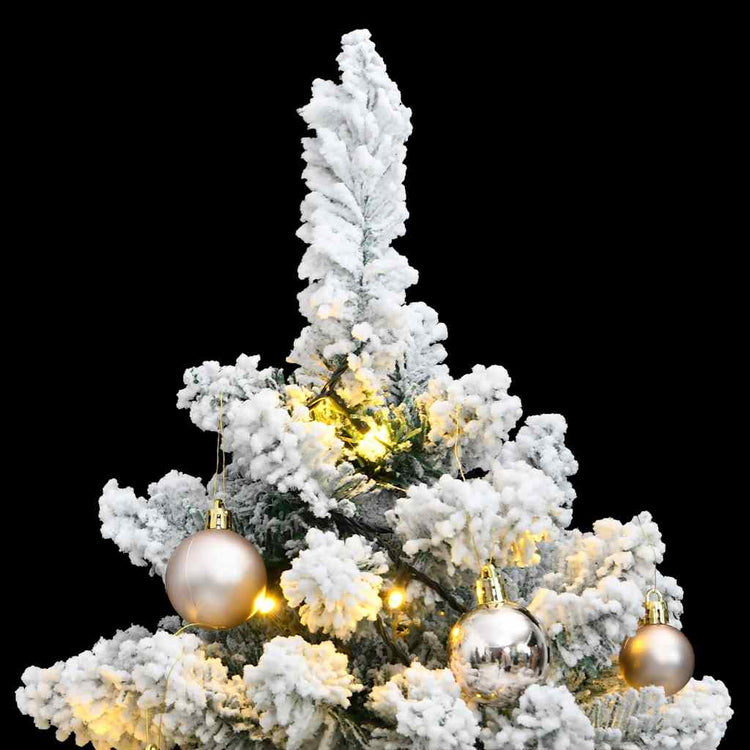 Vidaxx sapin de Noël artificiel avec charnières 150 LED et boules de Noël 150 cm