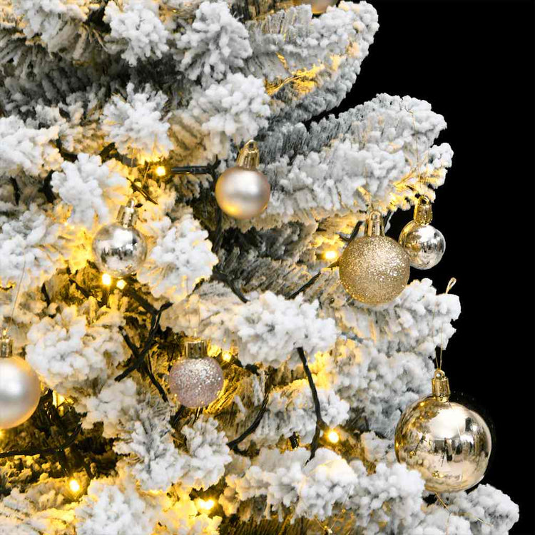 Vidaxx sapin de Noël artificiel avec charnières 150 LED et boules de Noël 150 cm