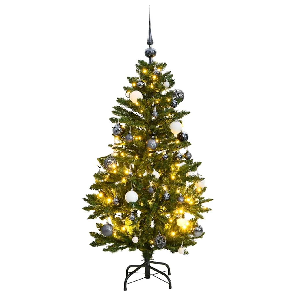 Vidaxx sapin de Noël artificiel avec charnières 150 LED et boules de Noël 120 cm