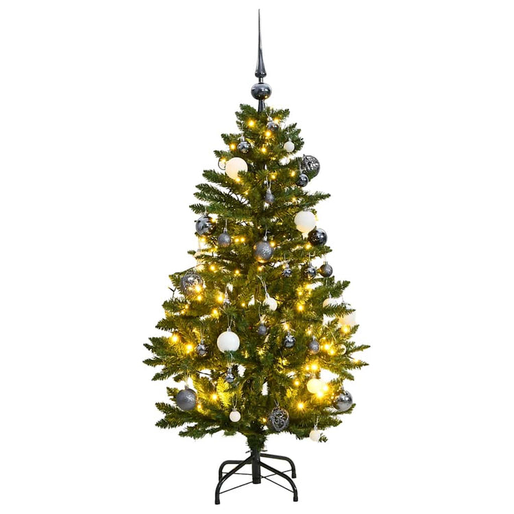 Vidaxx sapin de Noël artificiel avec charnières 150 LED et boules de Noël 120 cm