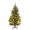 VidaXL sapin de Noël artificiel avec charnières 150 LED et boules de Noël 150 cm