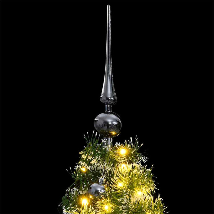 VidaXL sapin de Noël artificiel avec charnières 150 LED et boules de Noël 150 cm