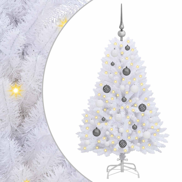 Vidaxx sapin de Noël artificiel blanc 68 x 68 x 120 cm PVC et métal