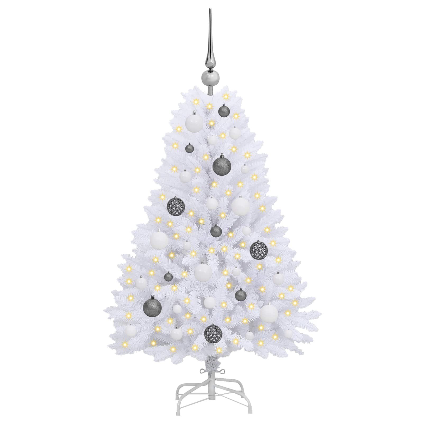 Vidaxx sapin de Noël artificiel blanc 68 x 68 x 120 cm PVC et métal