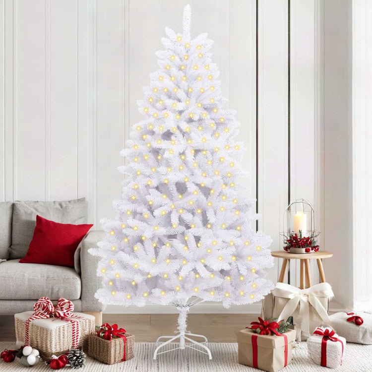 Vidaxx sapin de Noël artificiel avec 300 LED blanc 210 cm PVC et métal