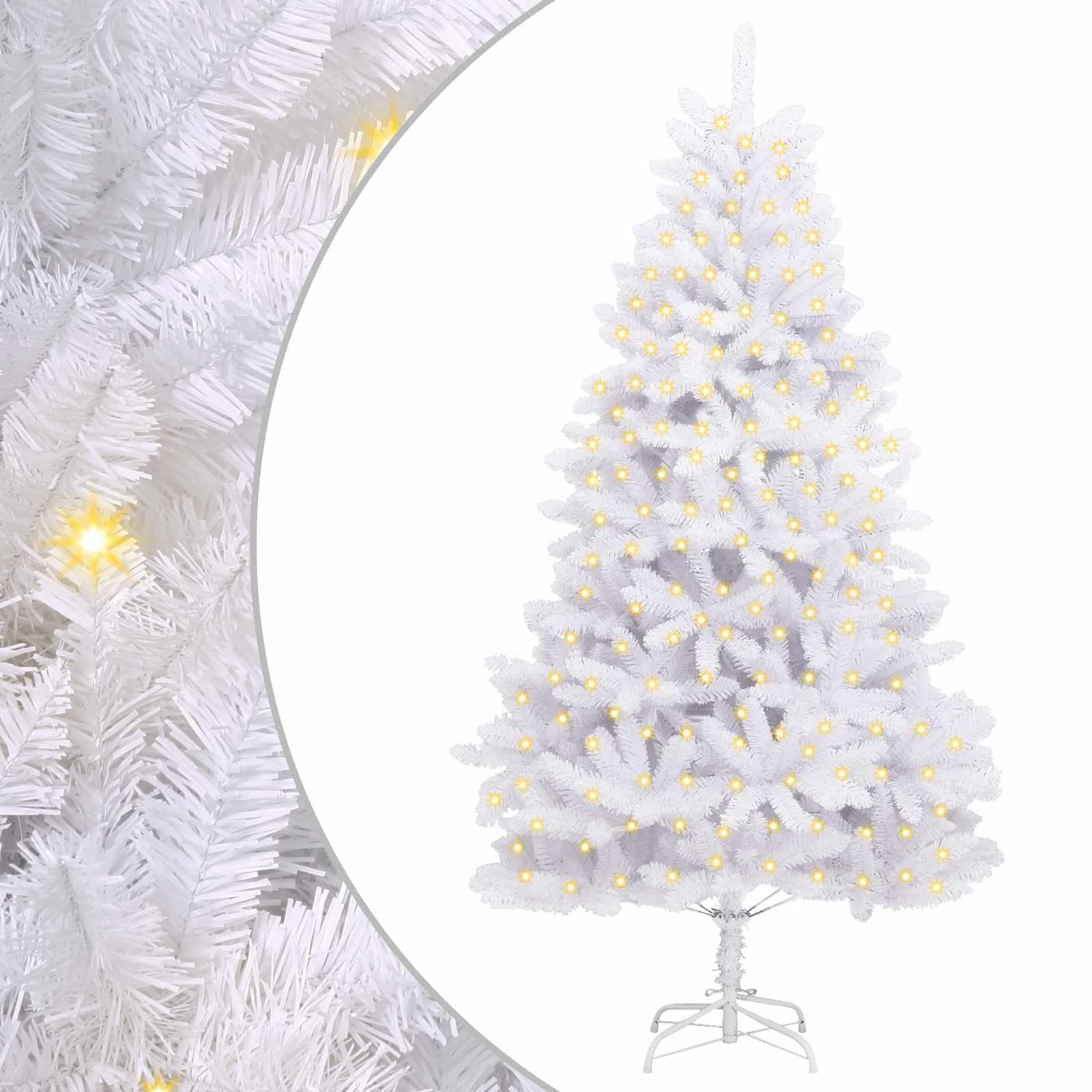 Vidaxx sapin de Noël artificiel avec 300 LED blanc 210 cm PVC et métal