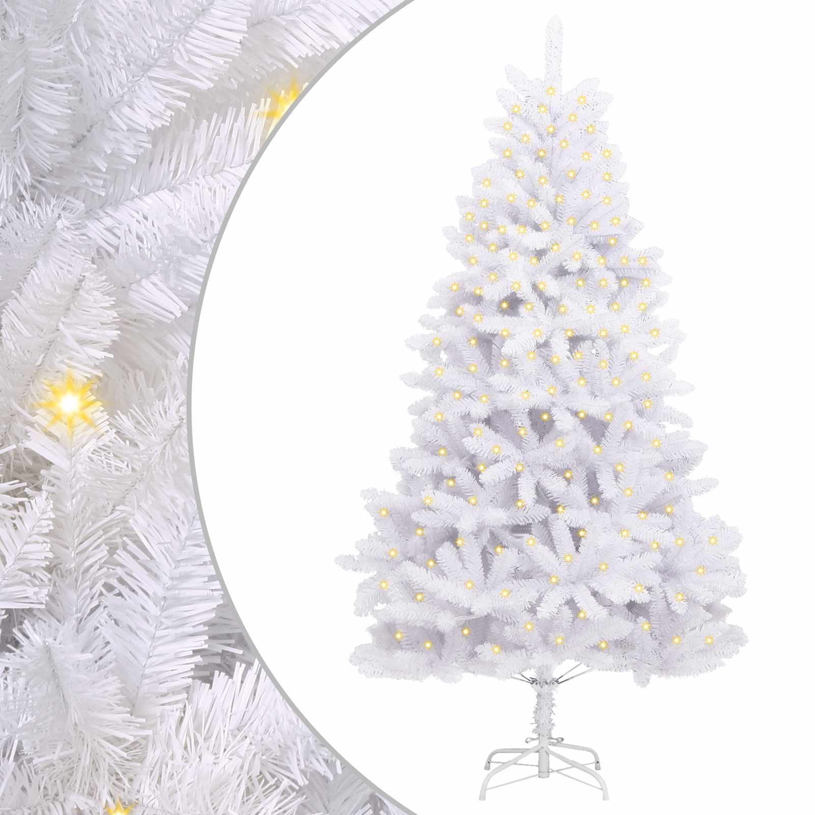 Vidaxx sapin de Noël artificiel avec 300 LED blanches, 300 cm PVC et métal
