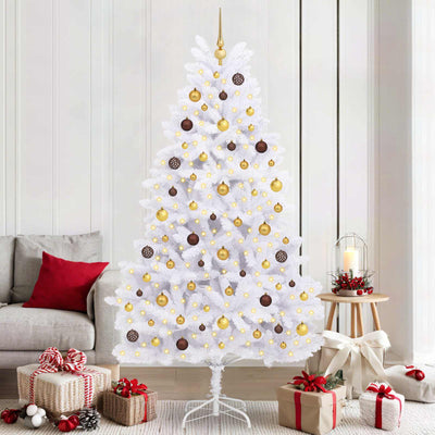 Vidaxx sapin de Noël artificiel blanc 106 x 106 x 210 cm PVC et métal