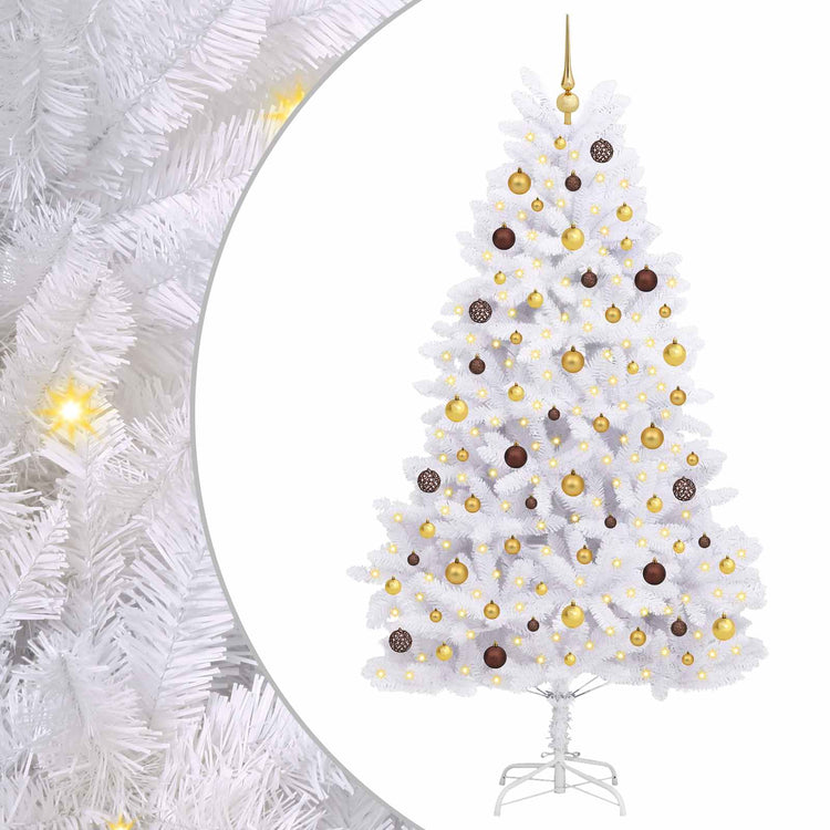 Vidaxx sapin de Noël artificiel blanc 106 x 106 x 210 cm PVC et métal
