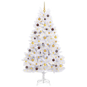 Vidaxx sapin de Noël artificiel blanc 106 x 106 x 210 cm PVC et métal - afbeelding 3