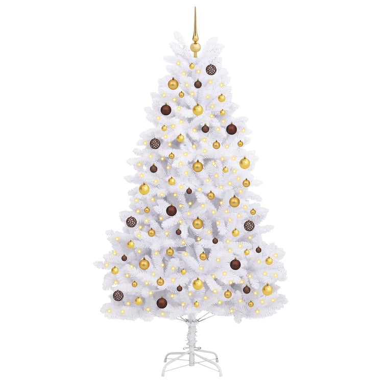 Vidaxx sapin de Noël artificiel blanc 106 x 106 x 210 cm PVC et métal