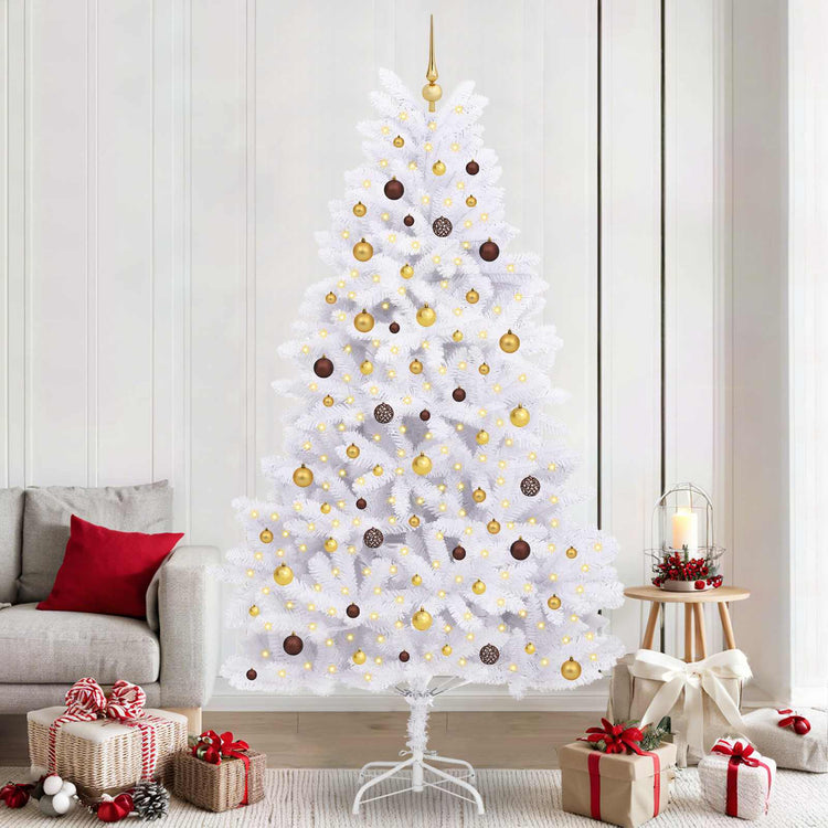 Vidaxx sapin de Noël artificiel blanc 120 x 120 x 240 cm PVC et métal