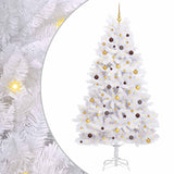 Vidaxx sapin de Noël artificiel blanc 120 x 120 x 240 cm PVC et métal - afbeelding 2