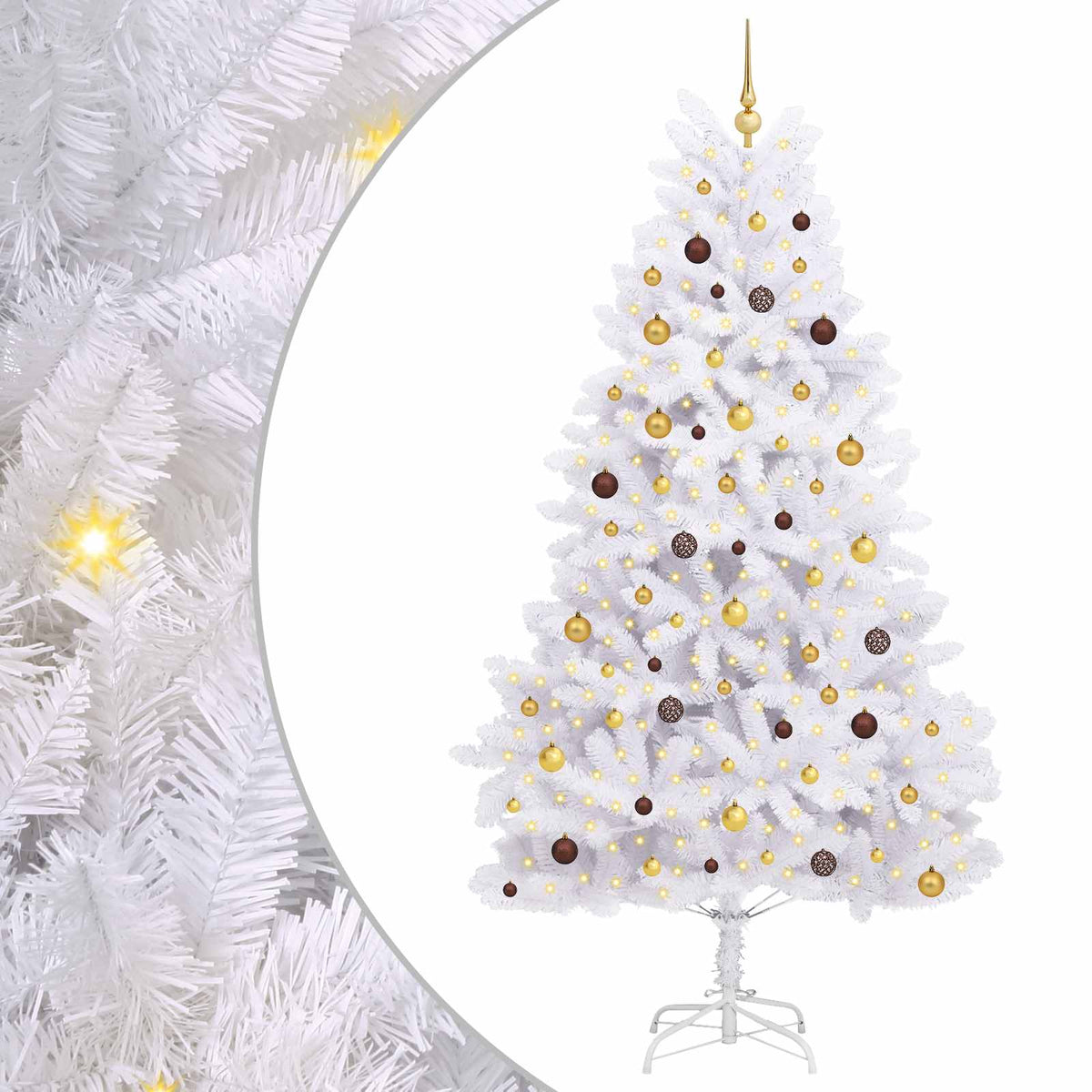 Vidaxx sapin de Noël artificiel blanc 120 x 120 x 240 cm PVC et métal