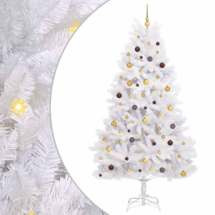 Vidaxx sapin de Noël artificiel blanc 120 x 120 x 240 cm PVC et métal