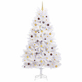 Vidaxx sapin de Noël artificiel blanc 120 x 120 x 240 cm PVC et métal - afbeelding 3