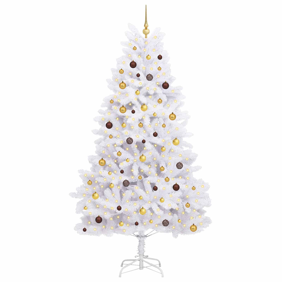 Vidaxx sapin de Noël artificiel blanc 120 x 120 x 240 cm PVC et métal