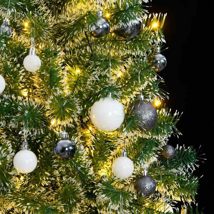Sapin de Noël artificiel VidaXL avec 300 LED, boules et neige 210 cm